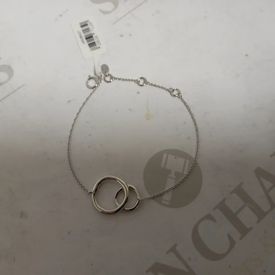 SILVER DUO LOOP BRACELET WITH SPARKLE STONES