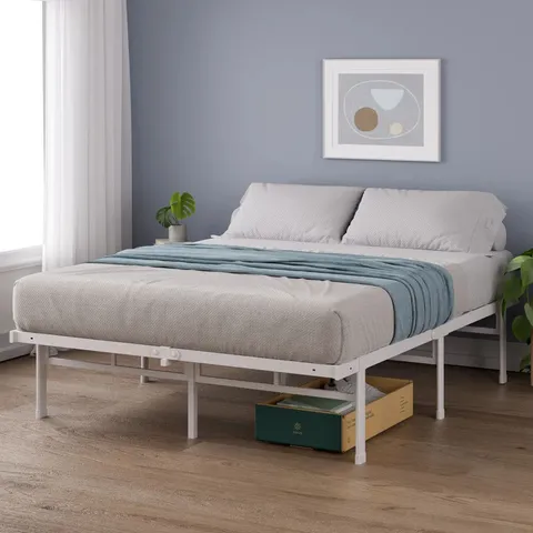 BOXED NIKOAL MODERN METAL BED FRAME 35CM/14IN HEIGHT - SIZE UNSPECIFIED 