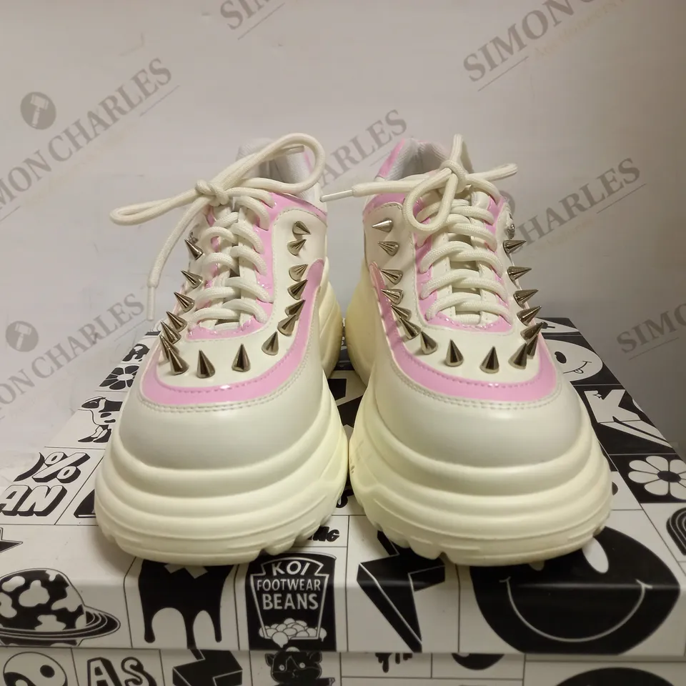 KOI VEGAN SPIKE DETAIL PLATFORM TRAINERS UK SIZE 5