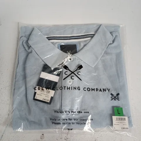 BAGGED CREW CLOTHING COMPANY CLASSIC PIQUE POLO IN BLUE - LARGE