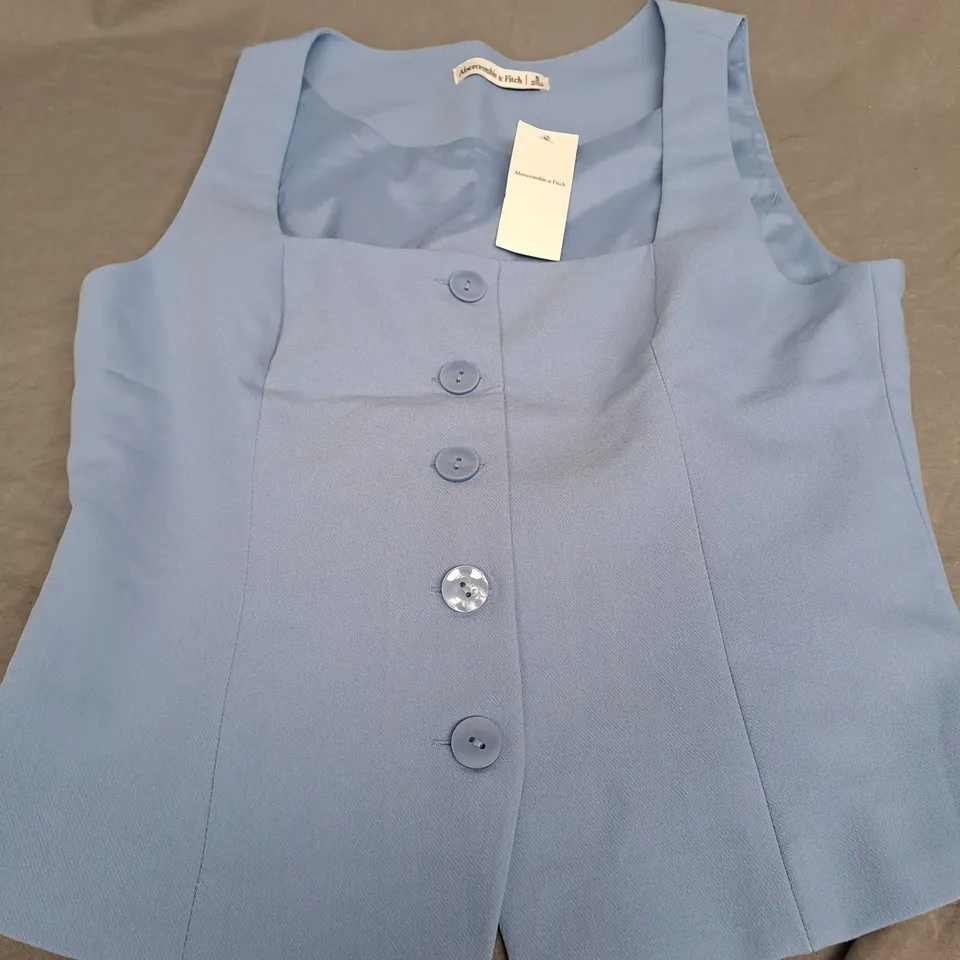 ABERCROMBIE & FITCH BLUE WAIST COAT - SMALL