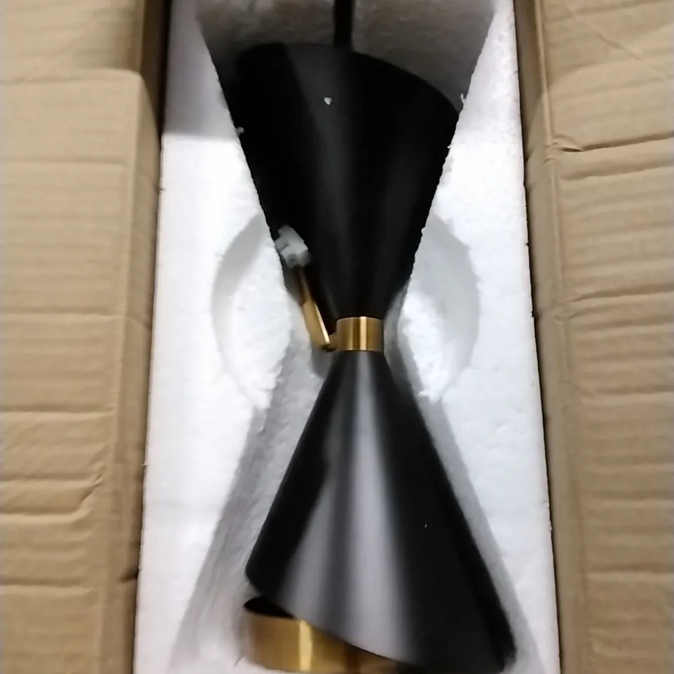 BOXED MID-CENTURY MODERN 2-LIGHT UP AND DOWN HOURGLASS WALL SCONCE
