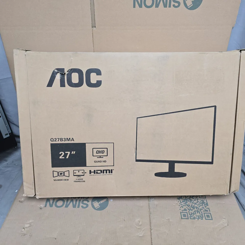 AOC 27-INCH Q27B3MA MONITOR – QHD, HDMI, 3-SIDED FRAMELESS (BOXED)