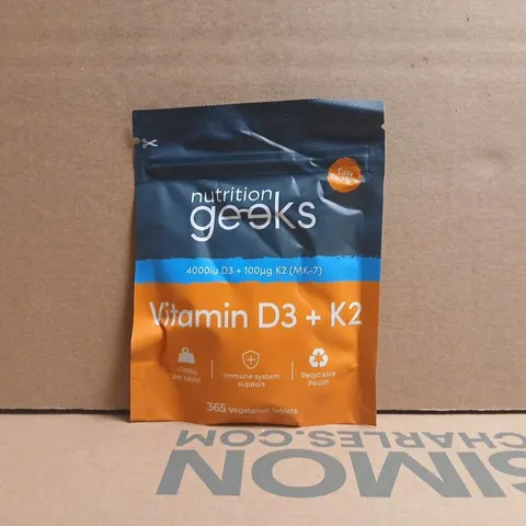 NUTRITION GEEKS VITAMIN D3 + K2 (365 VEGETARIAN TABLETS)