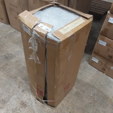 BOXED WHITE AND MIRRORED 4 DRAWER CHEST-DAMAGED