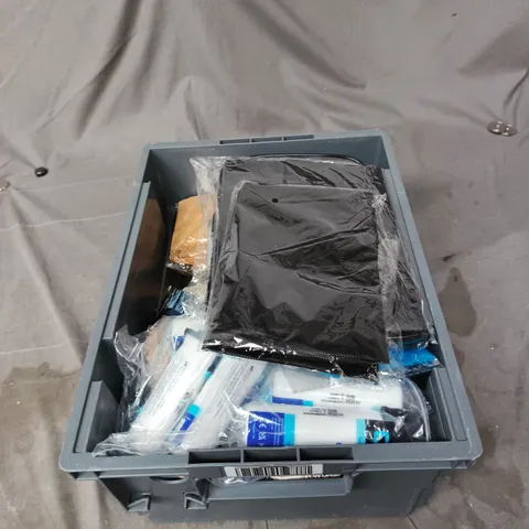 TOTE OF APPROXIMATELY 12 ASSORTED ITEMS TO INCLUDE:  FOOT TOWEL 