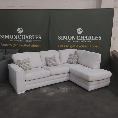 QUALITY DESIGNER MINC FABRIC RIGHT HAND CORNER CHAISE SOFA