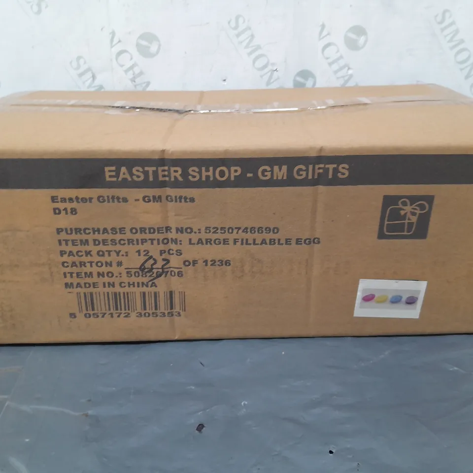 LOT OF 12 BRAND NEW LARGE FILLABLE EGGS