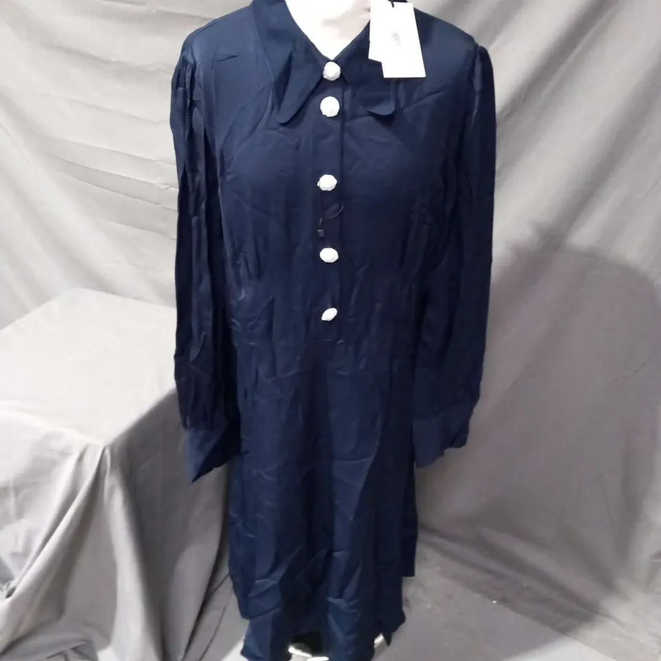 LK BENNET DR MIRA NAVY DRESS SIZE 18
