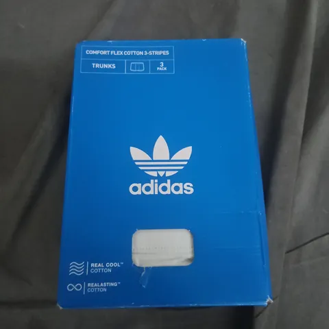 ADIDAS ORIGINALS 3-PACK TRUNKS – WHITE, SMALL – BOXED