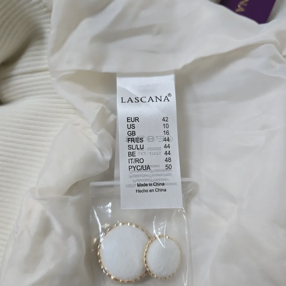 LASCANA WHITE BOUCLÉ JACKET – UK 16 (EUR 42)