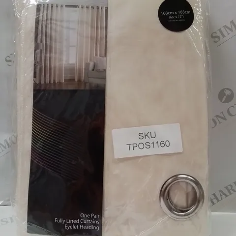 BRAND NEW RIVAHOME ESSENTIAL COLLECTION FULLY LINED 168 X 183CM EYELET CURTAINS -CREAM-