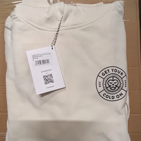 BRAND NEW BOX OF BRASS MONKEY HOODIES - OFF WHITE SIZE MEDIUM APPROXIMATELY 11