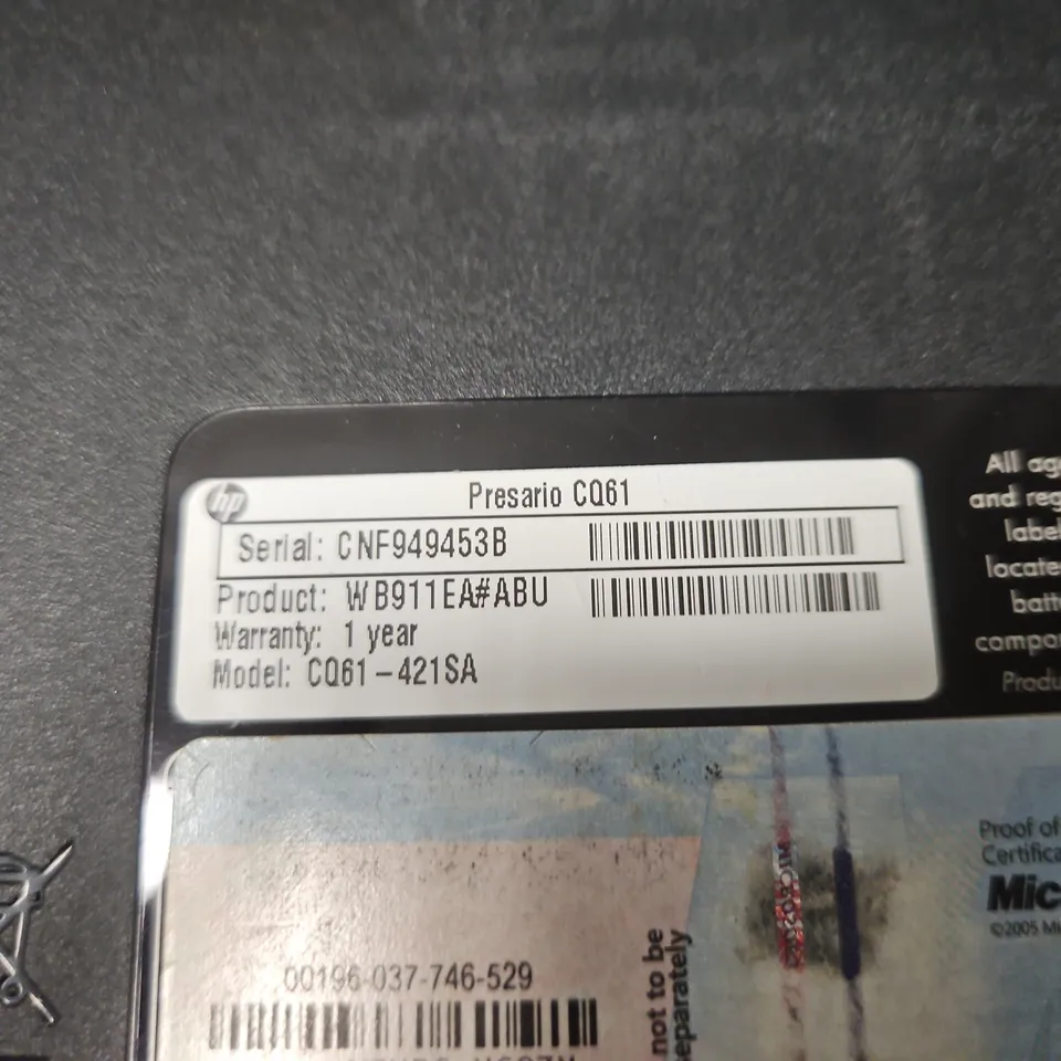 HP COMPAQ PRESARIO CQ61-421SA LAPTOP