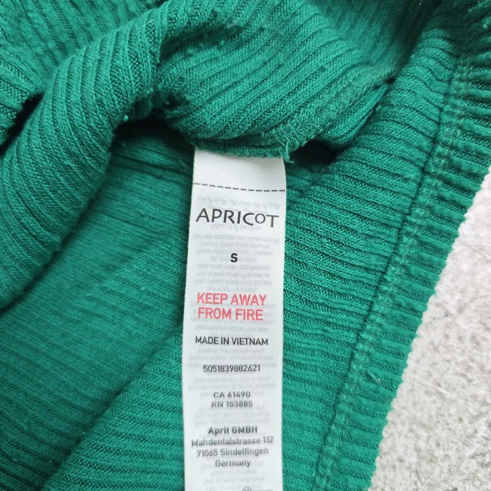 APRICOT GREEN CORDUROY SWEATER – SIZE S