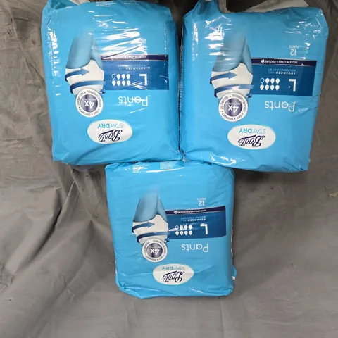 BOOTS STAYDRY PANTS DISPOSABLE INCONTINENCE PANTS – SIZE L, 3 X PACKS