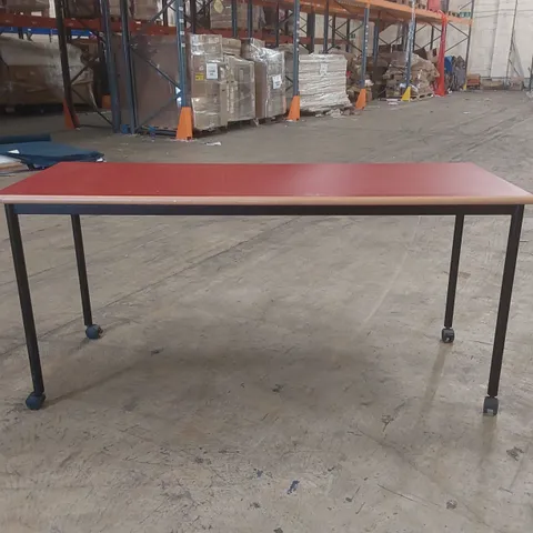 MOBILE TABLE WITH WOODEN TOP