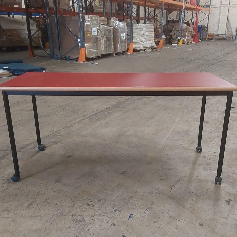 MOBILE TABLE WITH WOODEN TOP