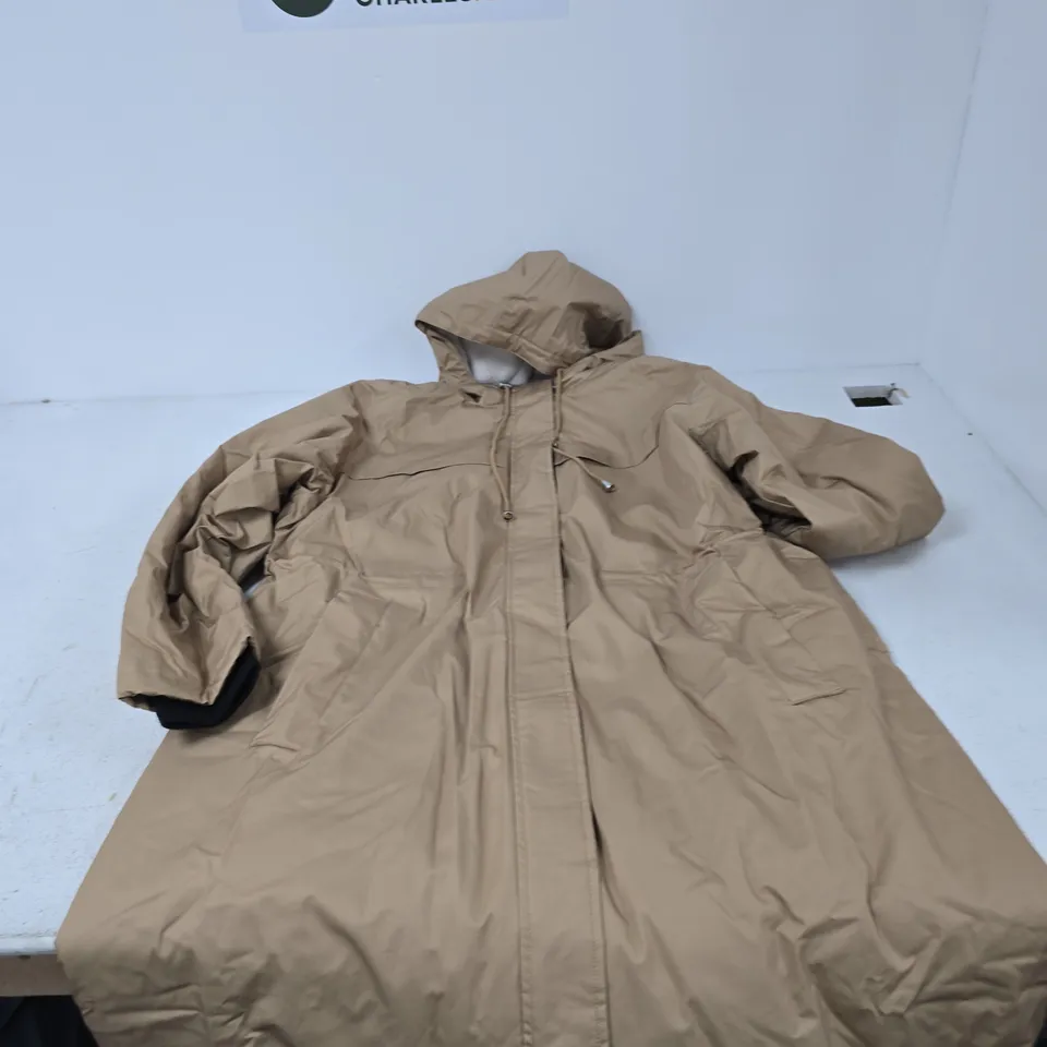 CENTIGRADE BEIGE HOODED PARKA COAT – UK 2XL