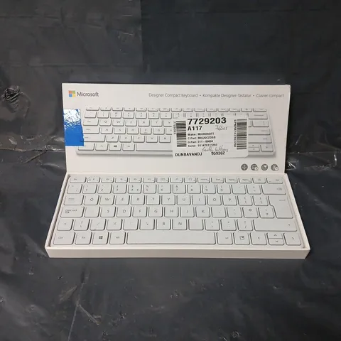 BOXED MICROSOFT DESIGNER COMPACT KEYBOARD IN WHITE