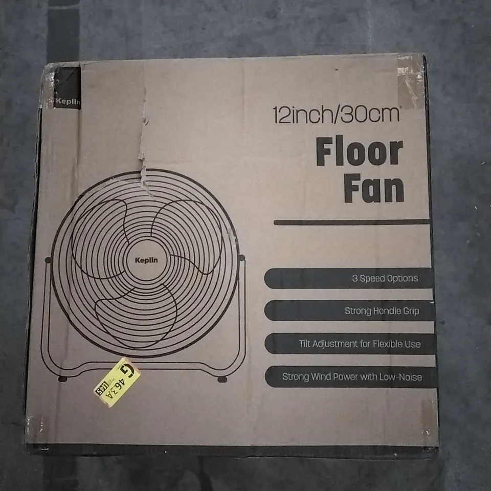 BOXED KEPLIN 3 SPEED FLOOR FAN WITH TILT ADJUSTMENT 