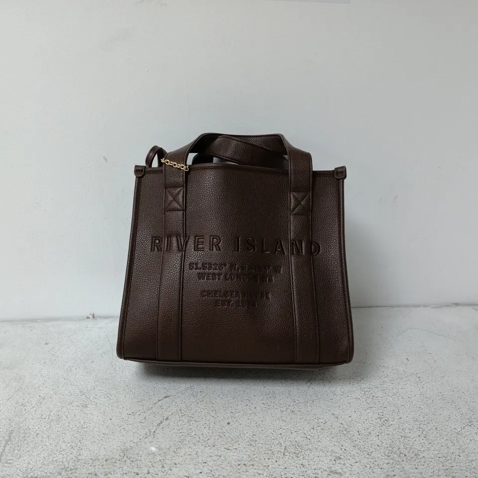 RIVER ISLAND BROWN LEATHER BAG