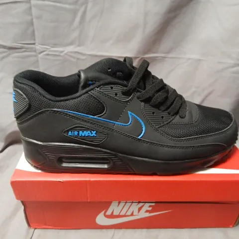 BOXED NIKE AIR MAX 90 SHOES – BLACK/BLUE, UK 10 (US 11)