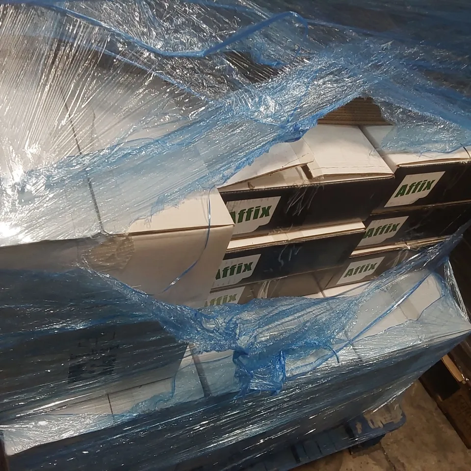 PALLET CONTAINING A LARGE QUANTITY OF ASSORTED ITEMS INCLUDING: PALLET WRAP, TAPE, BOXES, LABELS ECT