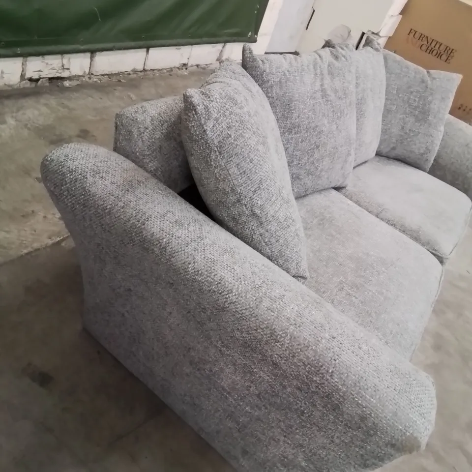 DESIGNER 3 SEATER FABRIC UPHOLSTERED SOFA