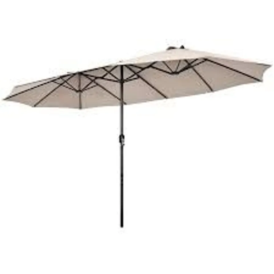 BOXED COSTWAY 460 X 265cm OUTDOOR DOUBLE-SIDED PARASOL PATIO UMBRELLA MARKET TWIN UMBRELLA