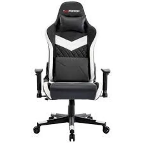 BOXED GT FORCE EVO CT LEATHER RACING SPORTS OFFICE CHAIR IN WHITE