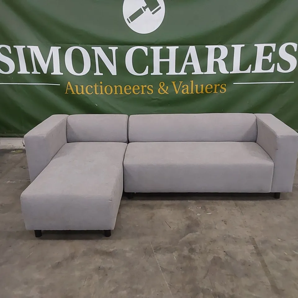 DESIGNER FABRIC UPHOLSTERED CHAISE SOFA