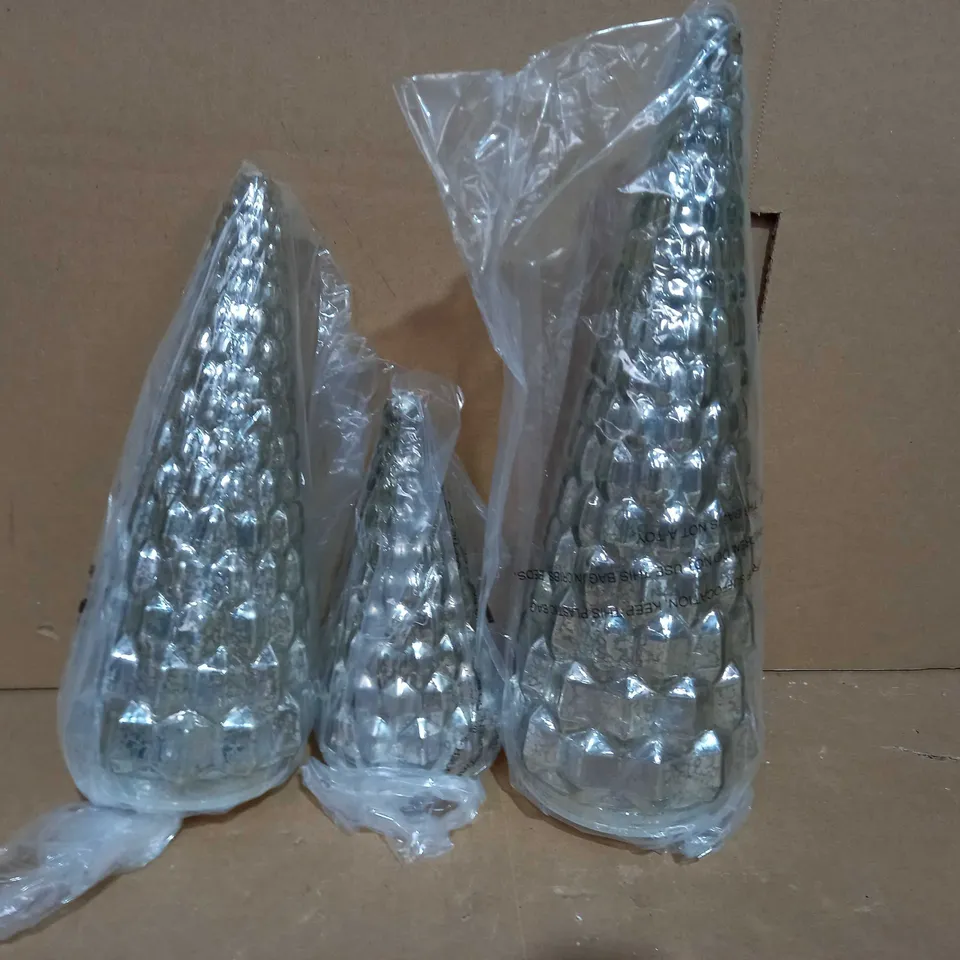 ALISON CORK SET OF MERCURY GLASS TREES