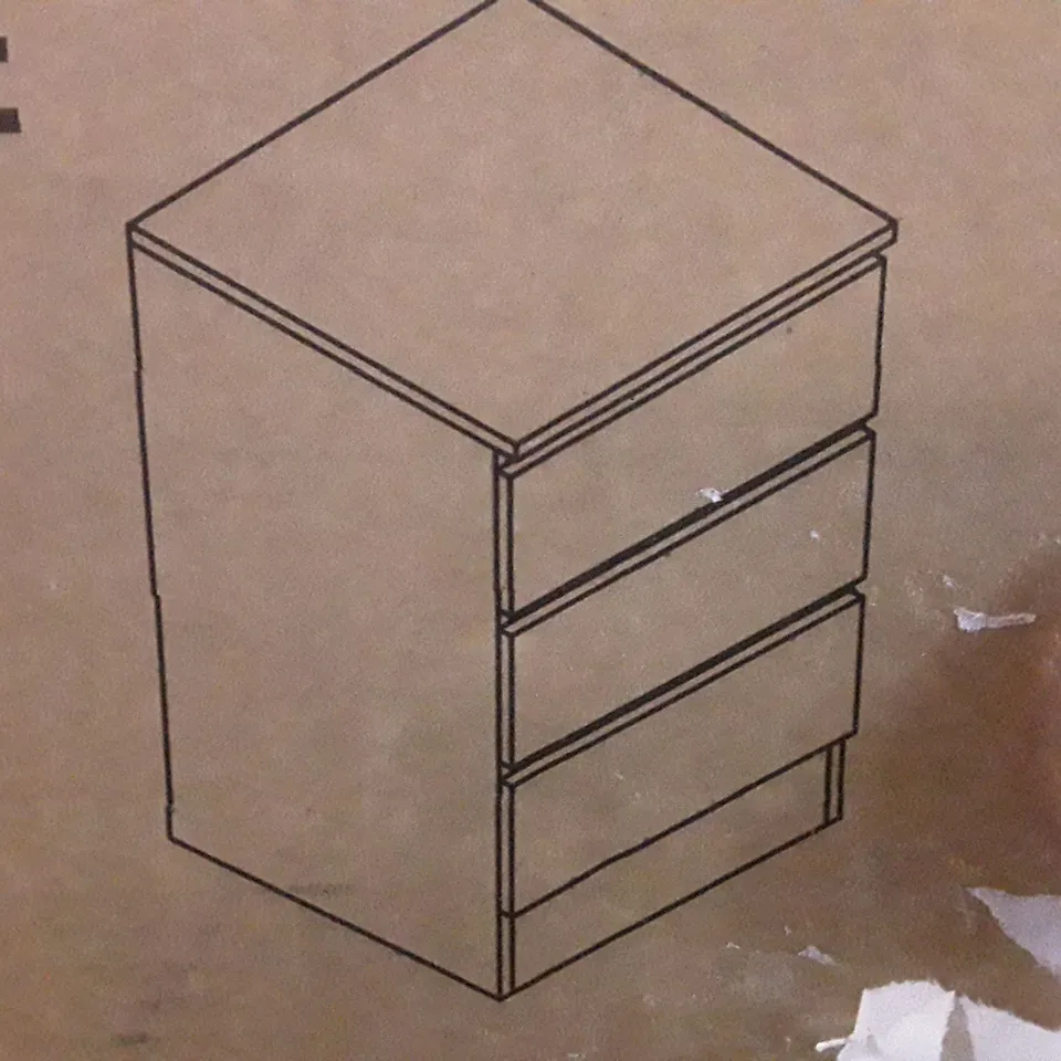 BOXED MARQITA 3 DRAWER BEDSIDE TABLE