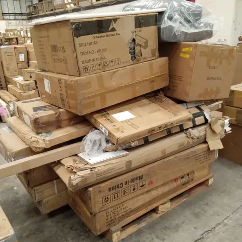 PALLET OF ASSORTED INCOMPLETE FURNITURE PARTS AND PIECES