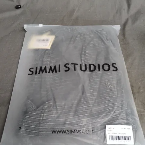 SIMMI STUDIOS GREY SOFT STRIPE TROUSERS – SIZE M