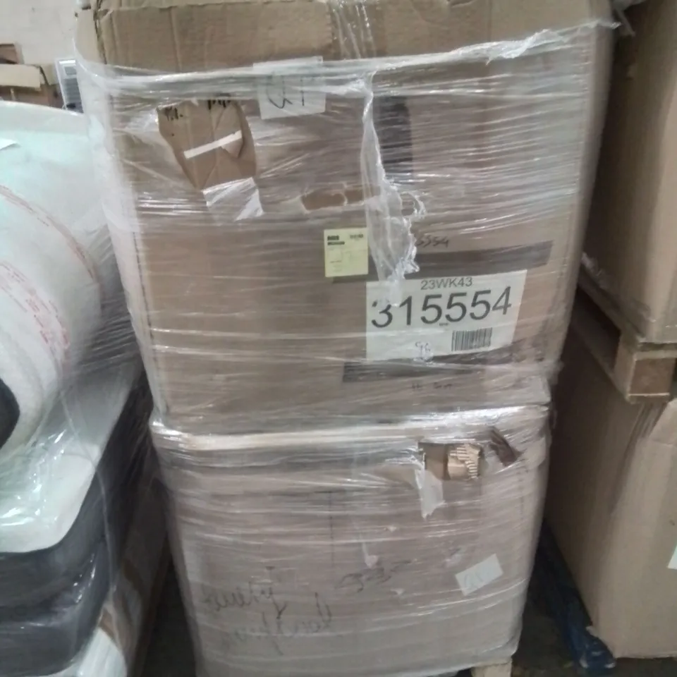 PALLET CONTAINING 2 LARGE BOXES OF VARIOUS PILLOWS, BODY PILLOWS ETC.