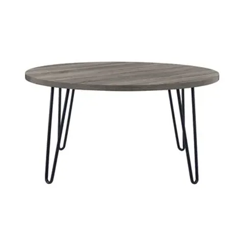 BOXED OWEN ROUND COFFEE TABLE GREY OAK