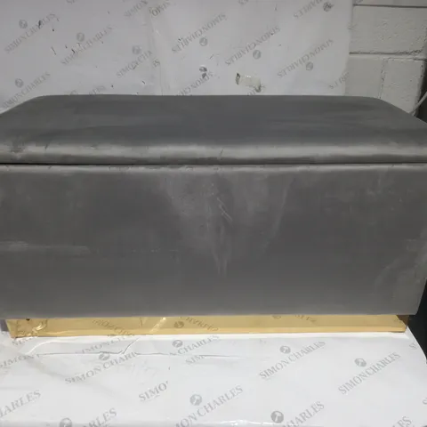 BOXED ALISON CORK VELVET NESTABLE STORAGE OTTOMAN, DOVE GREY [COLLECTION ONLY]
