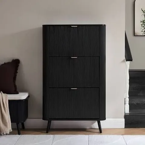 BOXED DUSK HATTIE SHOE CABINET - BLACK (2 BOXES)