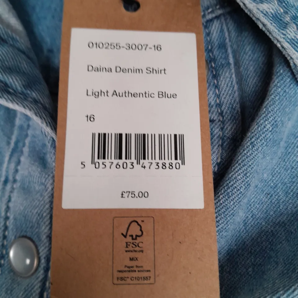 HUSH DAINA DENIM SHIRT SIZE 16