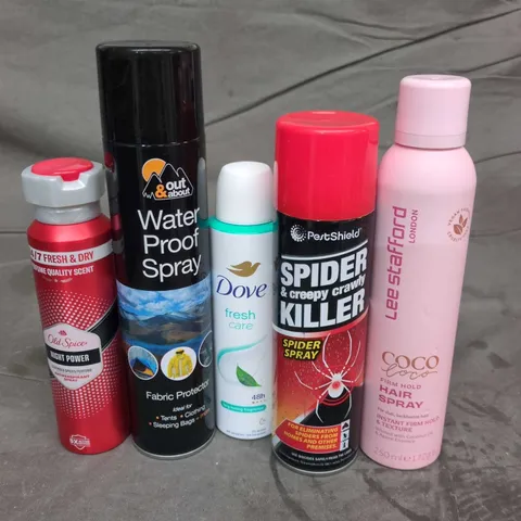 APPROXIMATELY 10 ASSORTED AEROSOLS TO INCLUDE INSECT KILLER, DEODORANT, HAIR SPRAY ETC