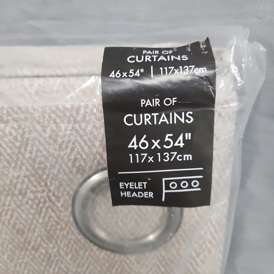 CATHERINE LANSFIELD PAIR OF CURTAINS – 46X54 INCHES (117X137 CM) EYELET HEADER