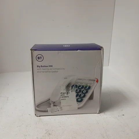BT BIG BUTTON 200 TELEPHONE – HEARING AID COMPATIBLE, HANDSFREE SPEAKER