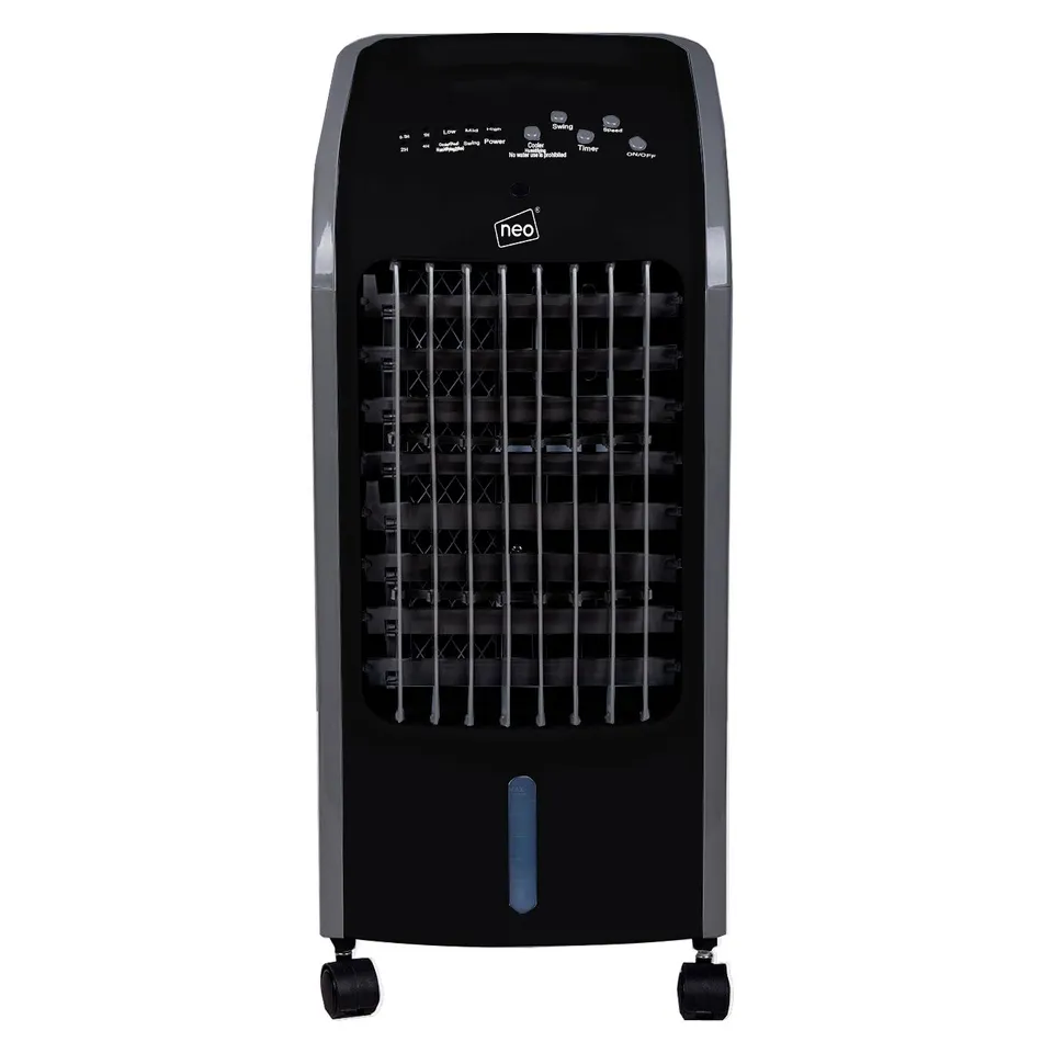 BOXED NEO BLACK 4 LITRE 80W OSCILLATING PORTABLE EVAPORATIVE COOLER FAN WITH REMOTE (1 BOX)