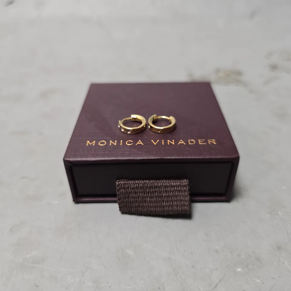 BOXED MONICA VINADER GOLDEN RING EARRINGS 