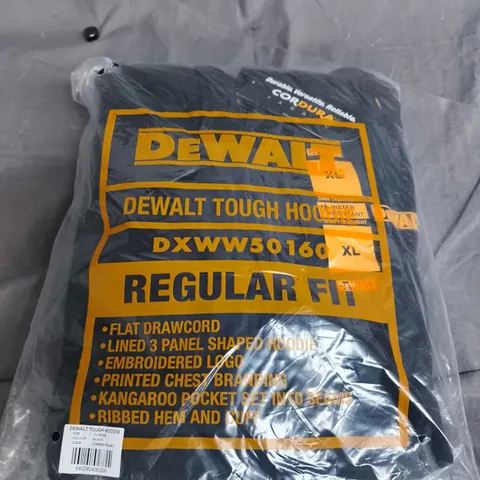 DEWALT TOUGH HOODIE – BLACK, UK XL (X-LARGE)