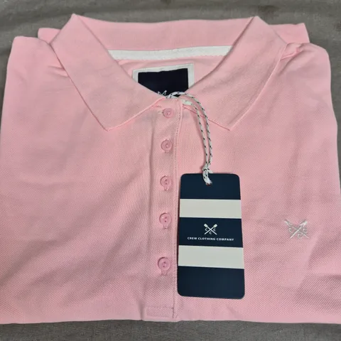 CREW CLOTHING COMPANY POLO SHIRT - SIZE 18 - PINK