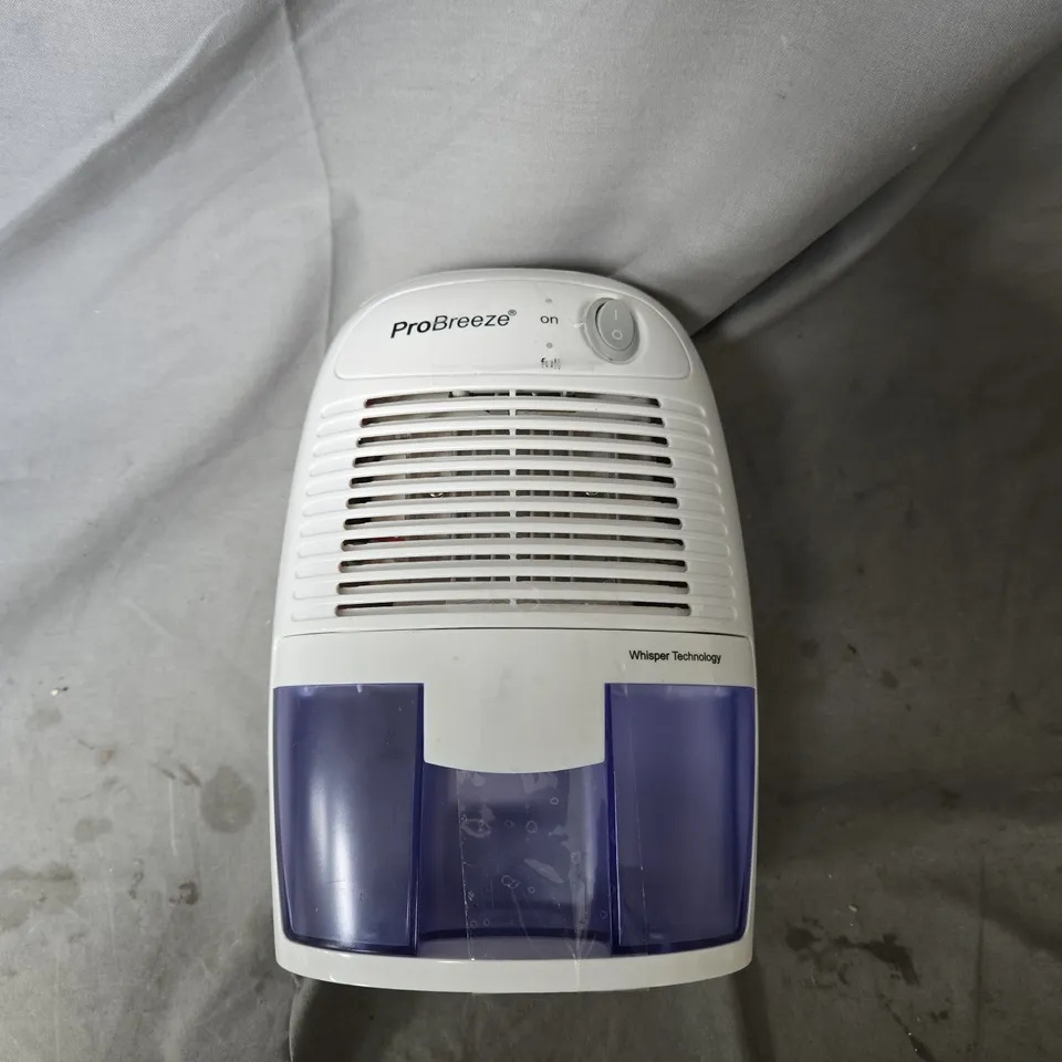 PROBREEZE 500ML DEHUMIDIFIER – WHITE WITH PURPLE WATER TANK (MODEL PB-02 UK)