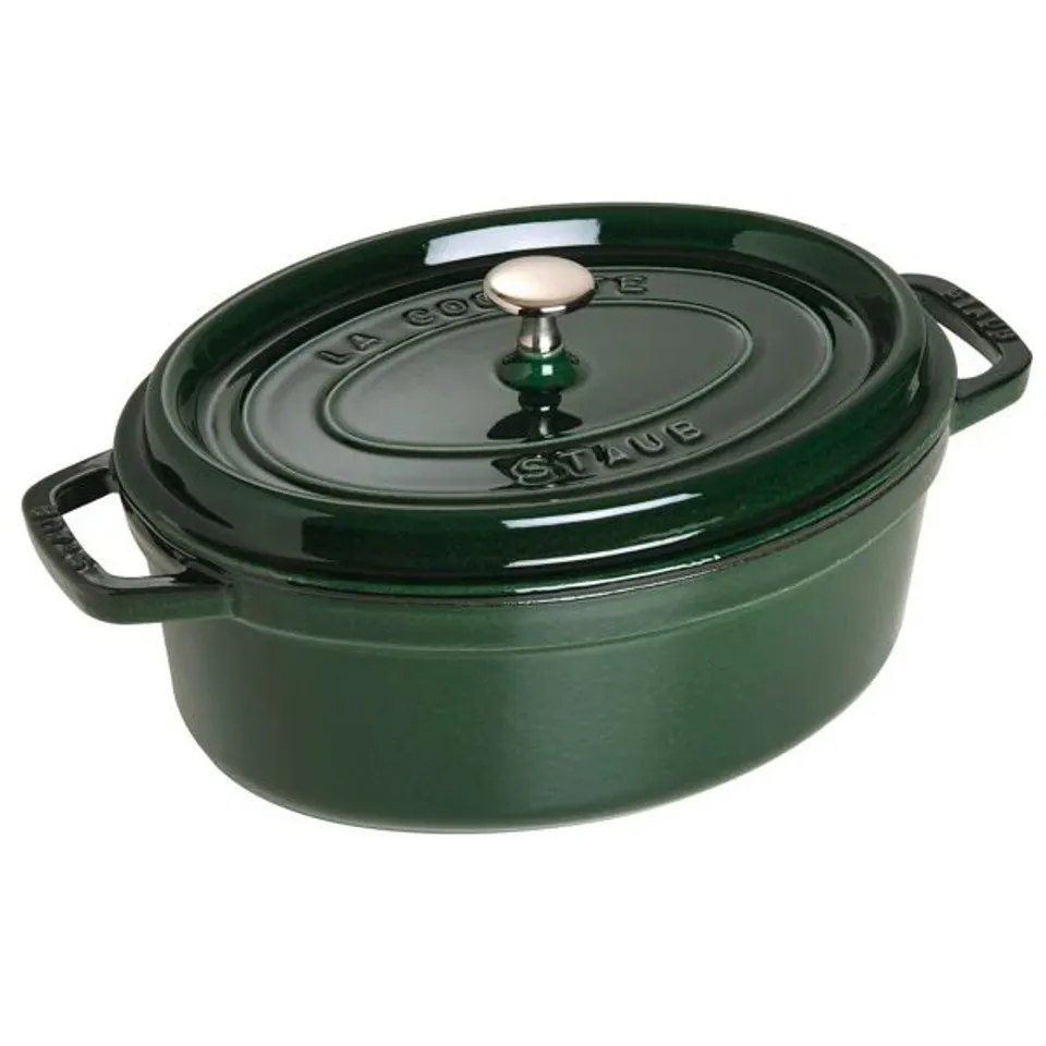 BOXED STAUB ROUND CAST IRON COCETTE, 28cm - BASIL GREEN (1 BOX)